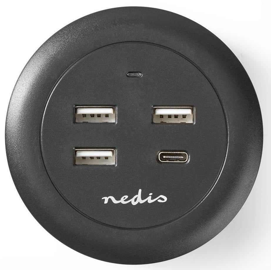 Caricabatterie da muro/scrivania ricarica rapida USB-C™/3xUSB-A 30W 1x3A/3x2.1A FSCSPD100GY 5412810318353 ND1261