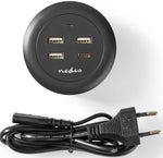 Caricabatterie da muro/scrivania ricarica rapida USB-C™/3xUSB-A 30W 1x3A/3x2.1A FSCSPD100GY 5412810318353 ND1261