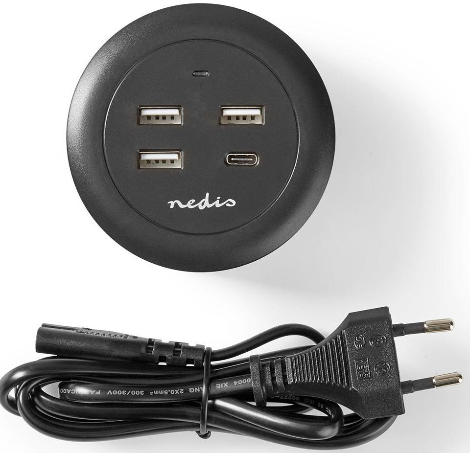 Caricabatterie da muro/scrivania ricarica rapida USB-C™/3xUSB-A 30W 1x3A/3x2.1A FSCSPD100GY 5412810318353 ND1261
