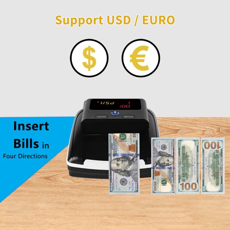 Rilevatore di denaro portatile piccolo AL-130 per euro USD, specifiche: spina europea, EU Plug