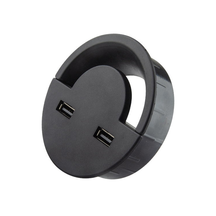 Supporto per avvolgitore rotondo con copertura per foro per cavo USB con presa da tavolo da 60 mm, 60mm