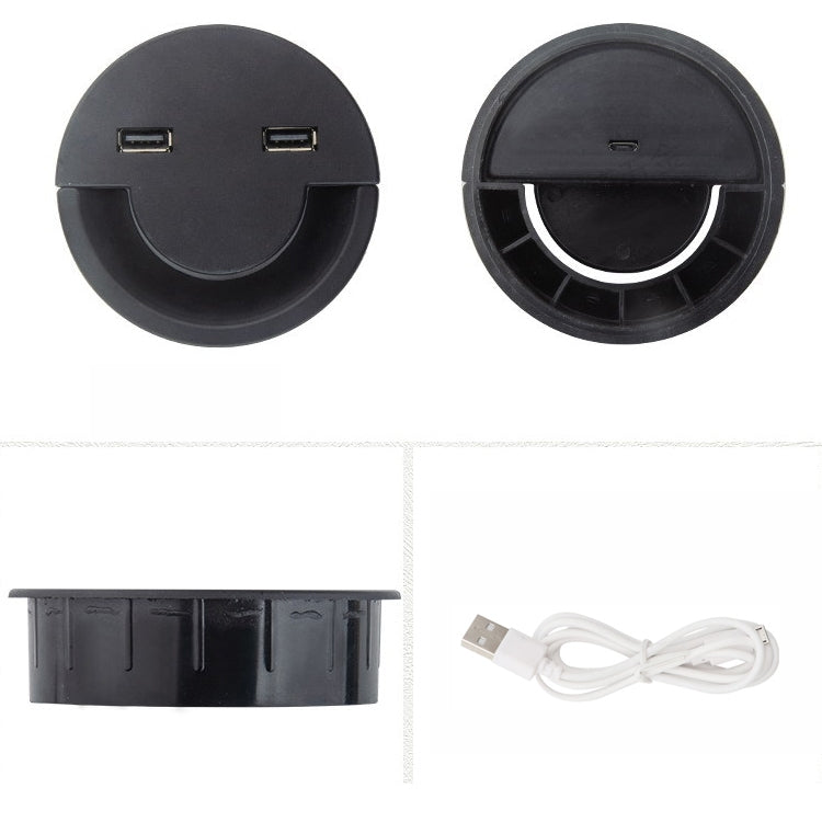 Supporto per avvolgitore rotondo con copertura per foro per cavo USB con presa da tavolo da 60 mm, 60mm