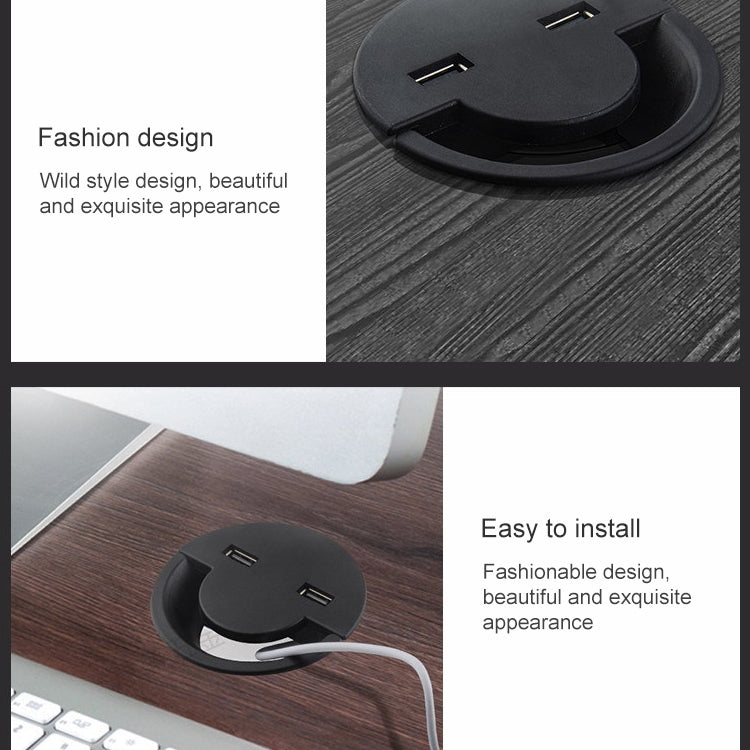 Supporto per avvolgitore rotondo con copertura per foro per cavo USB con presa da tavolo da 60 mm, 60mm