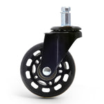 Ruota trasparente nera in PU da 2,5 pollici adatta per sedia da ufficio Ruota universale con vite muta 11x22mm, 2.5 inch Wheel