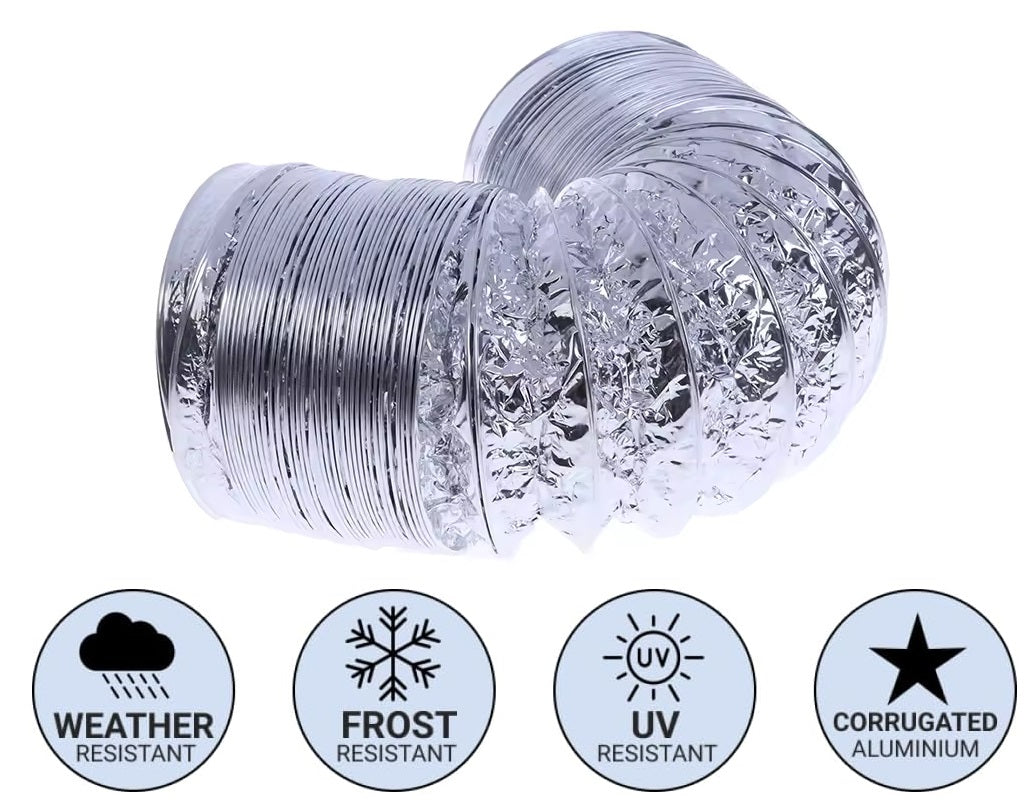 Condotto flessibile in alluminio 125 mm 5 m per ventilazione 8055598010445 G7055Condotto flessibile in alluminio 125 mm 5 m per ventilazione 8055598010445 G7055