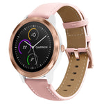 Per Garmin Forerunner 265S / 255S / Venu 2S Cinturino per orologio in vera pelle con fibbia in oro rosa da 18 mm, For Garmin Forerunner 265S / 255S / Venu 2S