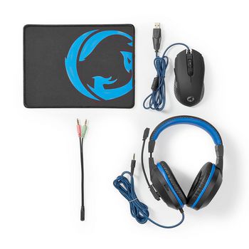 Gaming Combo Kit | 3-in-1 | Headset, Mouse and Mouse Pad | Black/Blue