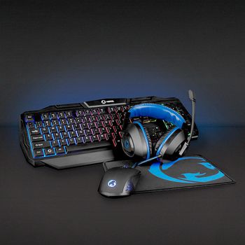 Gaming Combo Kit | 4-in-1 | Keyboard, Headset, Mouse and Mouse Pad | Black / Blue | QWERTZ | DE Layout