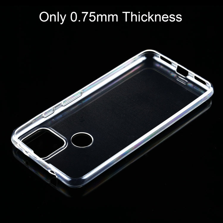 Per Google Pixel 5A 5G Custodia protettiva morbida in TPU trasparente ultrasottile da 0,75 mm, For Google Pixel 5A 5G