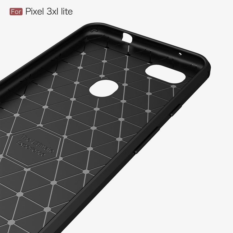 Custodia in TPU antiurto in fibra di carbonio con trama spazzolata per Google Pixel 3XL Lite, For Google Pixel 3XL Lite, Google Pixel 3XL Lite
