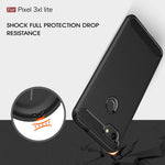 Custodia in TPU antiurto in fibra di carbonio con trama spazzolata per Google Pixel 3XL Lite, For Google Pixel 3XL Lite, Google Pixel 3XL Lite