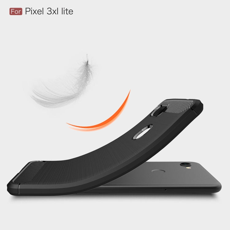 Custodia in TPU antiurto in fibra di carbonio con trama spazzolata per Google Pixel 3XL Lite, For Google Pixel 3XL Lite, Google Pixel 3XL Lite