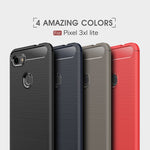 Custodia in TPU antiurto in fibra di carbonio con trama spazzolata per Google Pixel 3XL Lite, For Google Pixel 3XL Lite, Google Pixel 3XL Lite