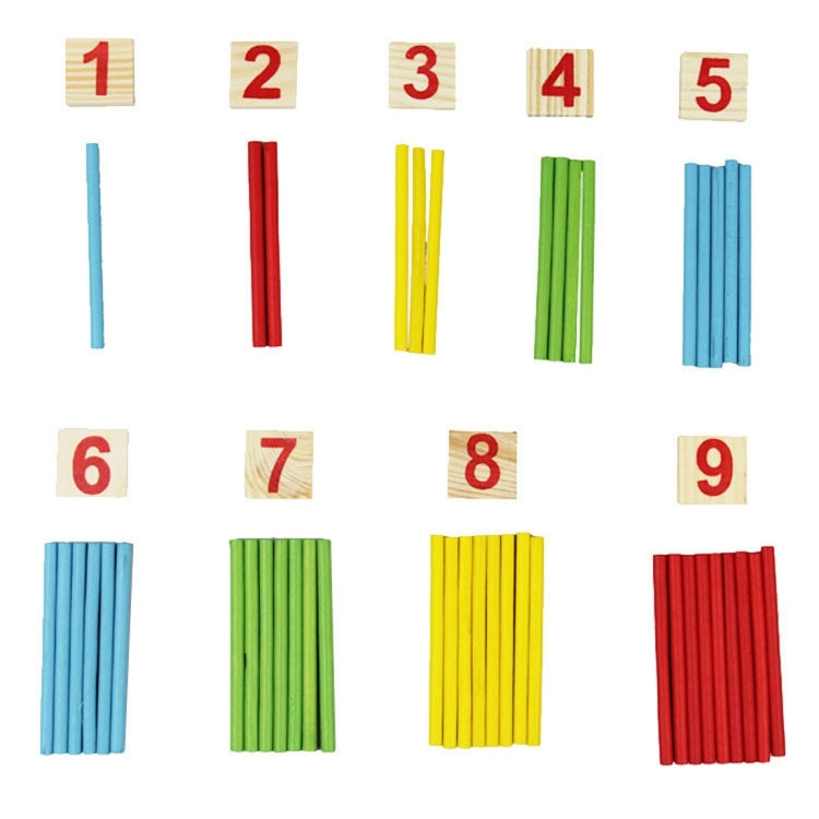 Intelligenza Giocattoli per bambini Bastoncini matematici con cifre in legno, Digit Mathematical Sticks