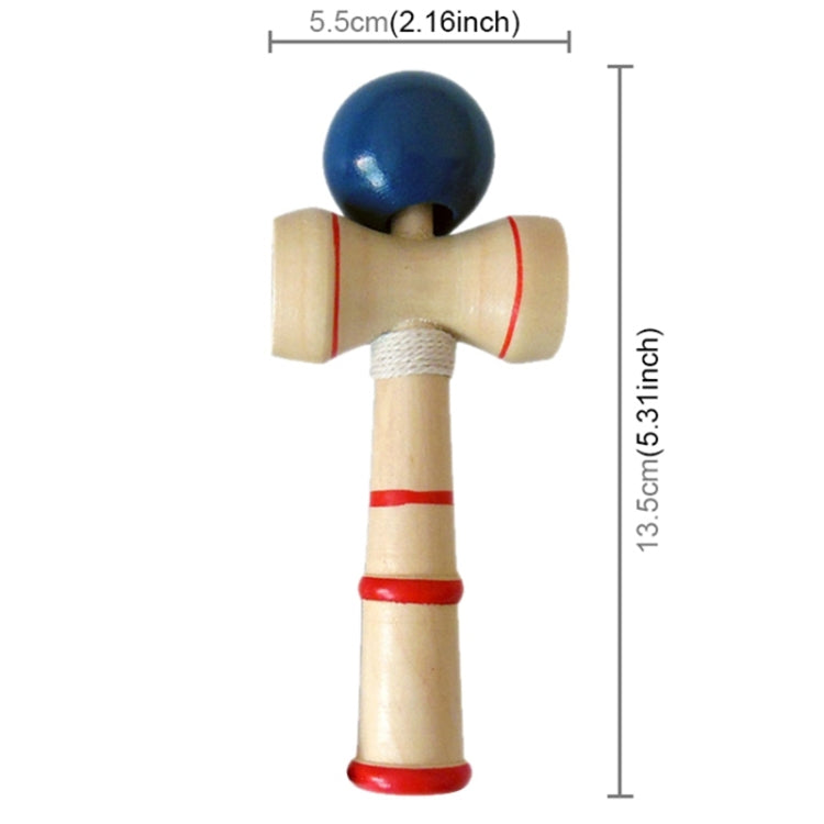 Kendama classico giocattolo in legno con corda extra, dimensioni: 13,5 x 5,5 cm