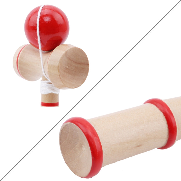 Kendama classico giocattolo in legno con corda extra, dimensioni: 13,5 x 5,5 cm