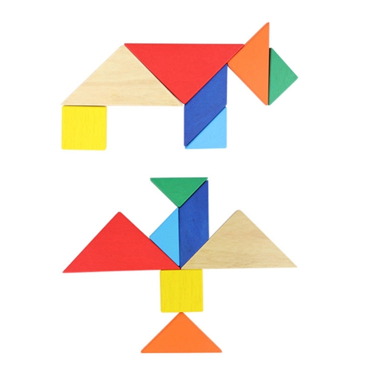 Puzzle per bambini in legno pregiato Tangram di grandi dimensioni, dimensioni: 16 * 16 cm, Tangram, Size: 16*16cm