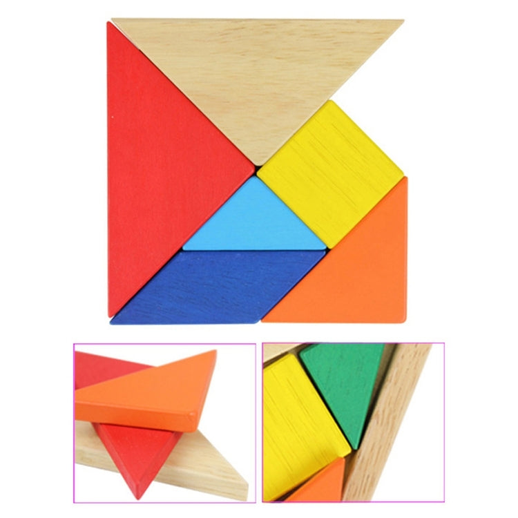 Puzzle per bambini in legno pregiato Tangram di grandi dimensioni, dimensioni: 16 * 16 cm, Tangram, Size: 16*16cm