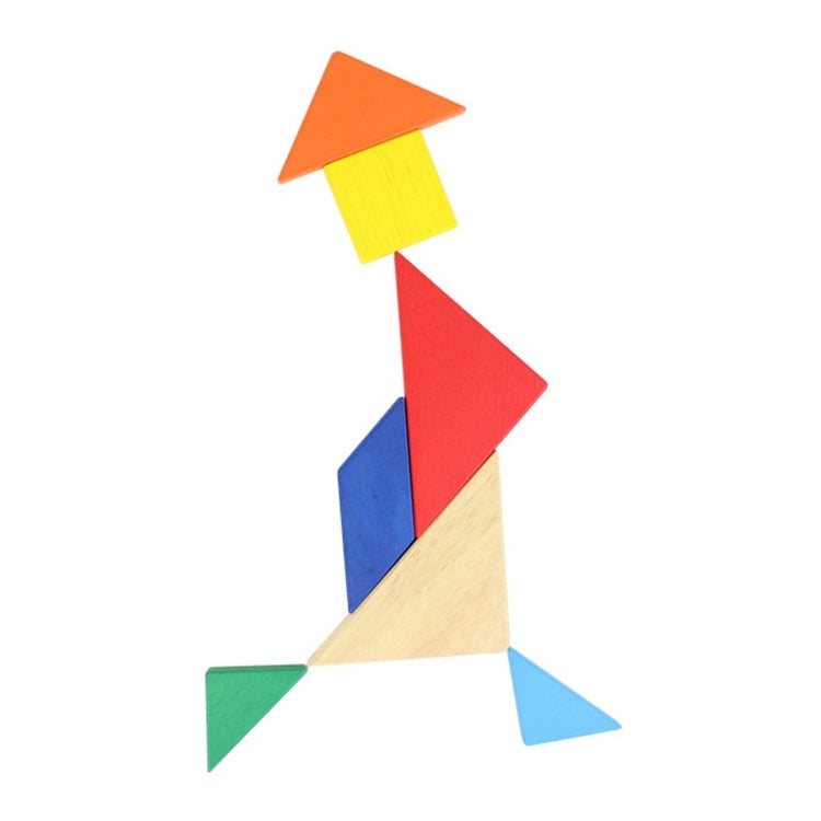 Tangram di faggio puzzle in legno pregiato giocattolo per bambini, dimensioni: 15 * 15 cm, Tangram, Size: 15*15cm