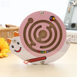 Labirinto per animali magnetico di piccole dimensioni in legno giocattolo puzzle per bambini, Starfish, Snail, Frog, Duck, Fish, Owl, Ladybug, Tortoise, Monkey, Apple, New Small Fish, New Apple