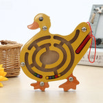 Labirinto per animali magnetico di piccole dimensioni in legno giocattolo puzzle per bambini, Starfish, Snail, Frog, Duck, Fish, Owl, Ladybug, Tortoise, Monkey, Apple, New Small Fish, New Apple
