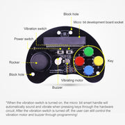 Yahboom Microbit Basic Game Handle Board, Compatible with Micro:bit V2/1.5 Board, Without Micro:bit V2/1.5 Board, Basic Game Handle Board