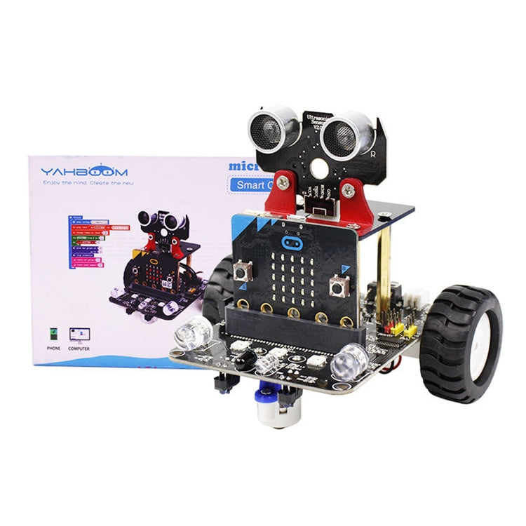 Yahboom Microbit Smart Robot Car Bitbot con IR e APP per Micro:bit V2/V1.5, senza scheda Micro:bit V2/V1.5, Microbit Smart Robot