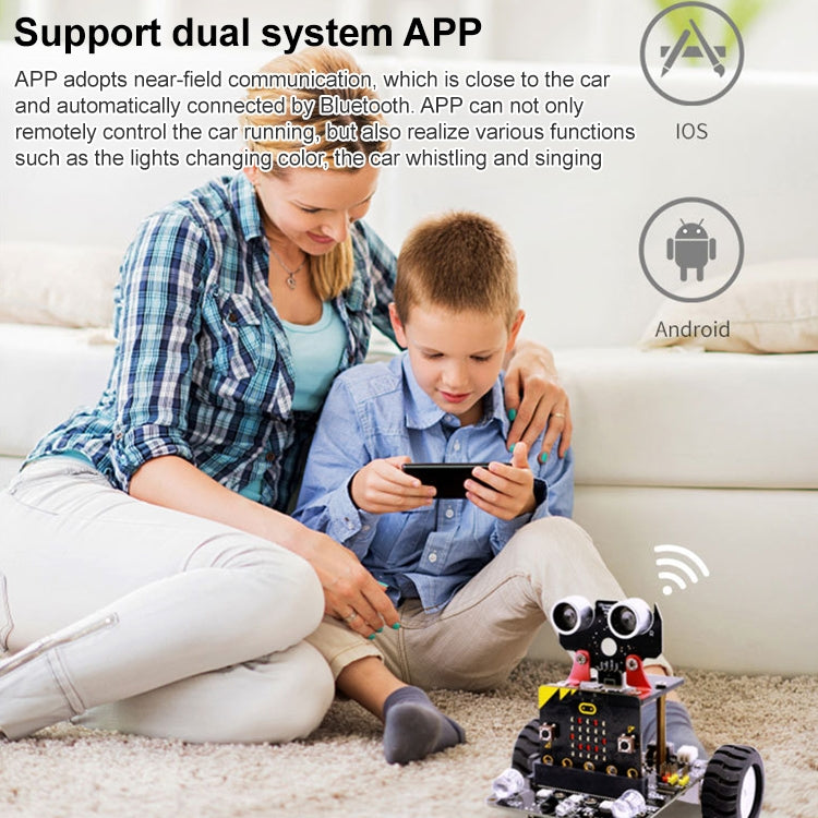 Yahboom Microbit Smart Robot Car Bitbot con IR e APP per Micro:bit V2/V1.5, senza scheda Micro:bit V2/V1.5, Microbit Smart Robot