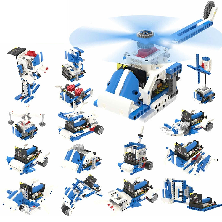 Yahboom 16 in 1 Building:bit Super Kit Programmable Building Blocks Kit Compatible with BBC Micro:bit V1.5/V2 Board, Without micro:bit, Super Kit