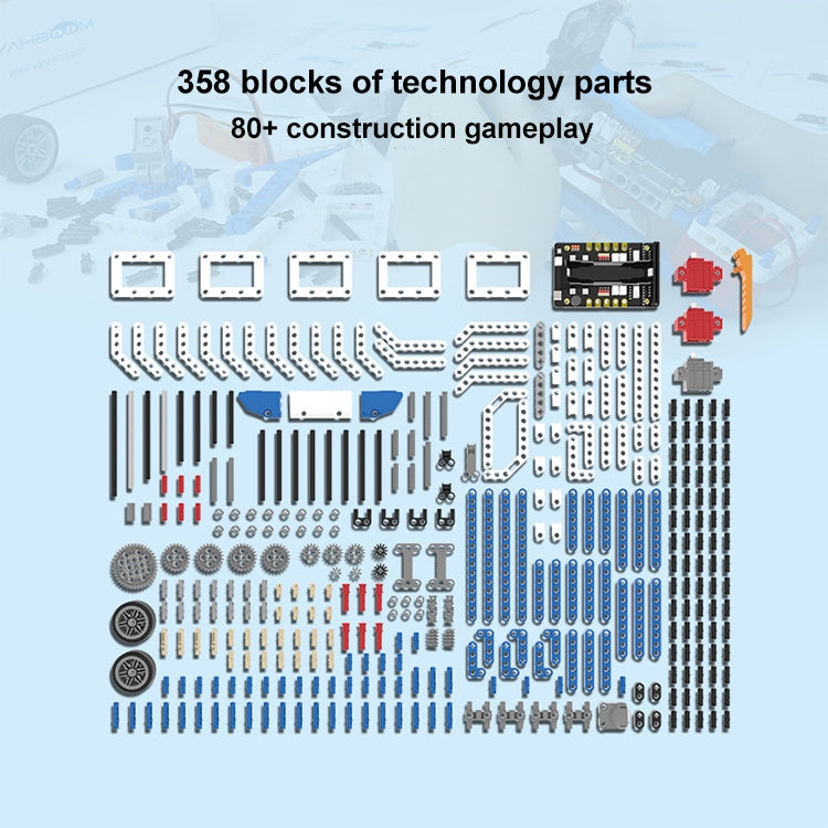 Yahboom 16 in 1 Building:bit Super Kit Programmable Building Blocks Kit Compatible with BBC Micro:bit V1.5/V2 Board, Without micro:bit, Super Kit