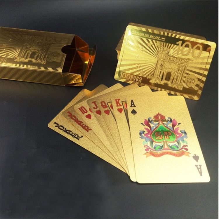 Plastica con retro smerigliato creativo da Las Vegas a Macao Carte da gioco Texas Poker Novità Collezione Regalo, Gold Double Dragon Kung Hei Fat Choy Paper Box, Golden Tattice Paper Box, Golden Dragon Amass Fortunes Paper Box, Golden Dollar Paper Box