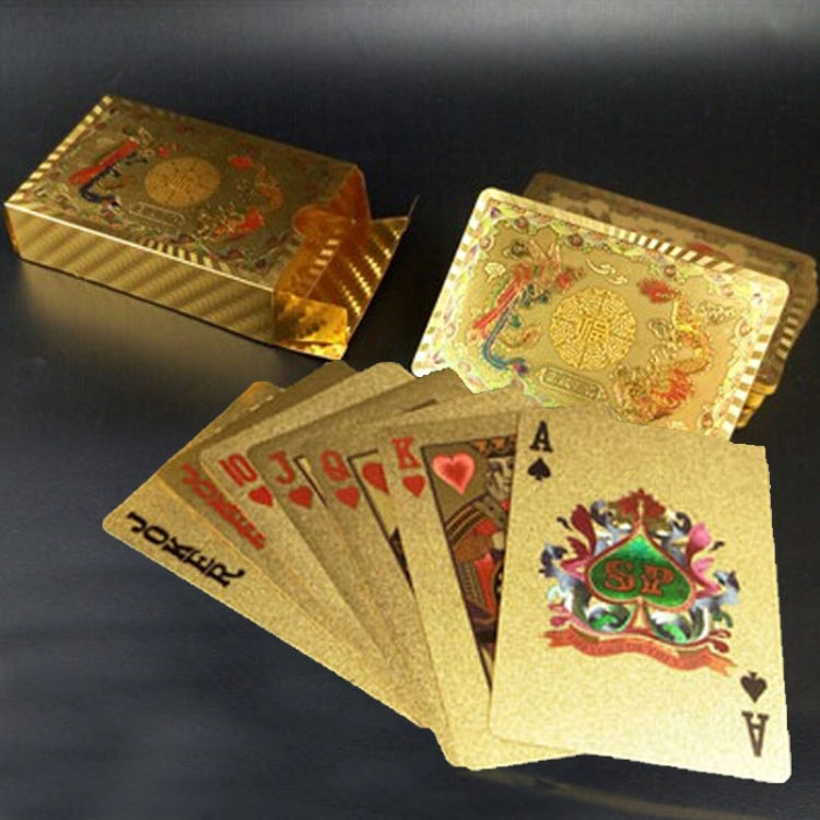 Plastica con retro smerigliato creativo da Las Vegas a Macao Carte da gioco Texas Poker Novità Collezione Regalo, Gold Double Dragon Kung Hei Fat Choy Paper Box, Golden Tattice Paper Box, Golden Dragon Amass Fortunes Paper Box, Golden Dollar Paper Box