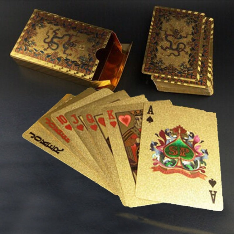 Plastica con retro smerigliato creativo da Las Vegas a Macao Carte da gioco Texas Poker Novità Collezione Regalo, Gold Double Dragon Kung Hei Fat Choy Paper Box, Golden Tattice Paper Box, Golden Dragon Amass Fortunes Paper Box, Golden Dollar Paper Box