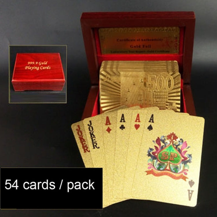 Plastica creativa con retro smerigliato da Las Vegas a Macao Carte da gioco Texas Poker con confezione regalo in legno, Golden 100 Euro Wooden Gift Box, Golden Dollar Wooden Gift Box, Golden Tattice Gift Box, Golden 500 Euro Wooden Gift Box