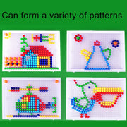 296 in 1 / Set Giocattolo educativo per puzzle per unghie con funghi desktop creativo per la prima infanzia, 296 in 1 / Green