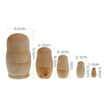Set 25 pezzi bambole russe fai da te 5 strati bianche