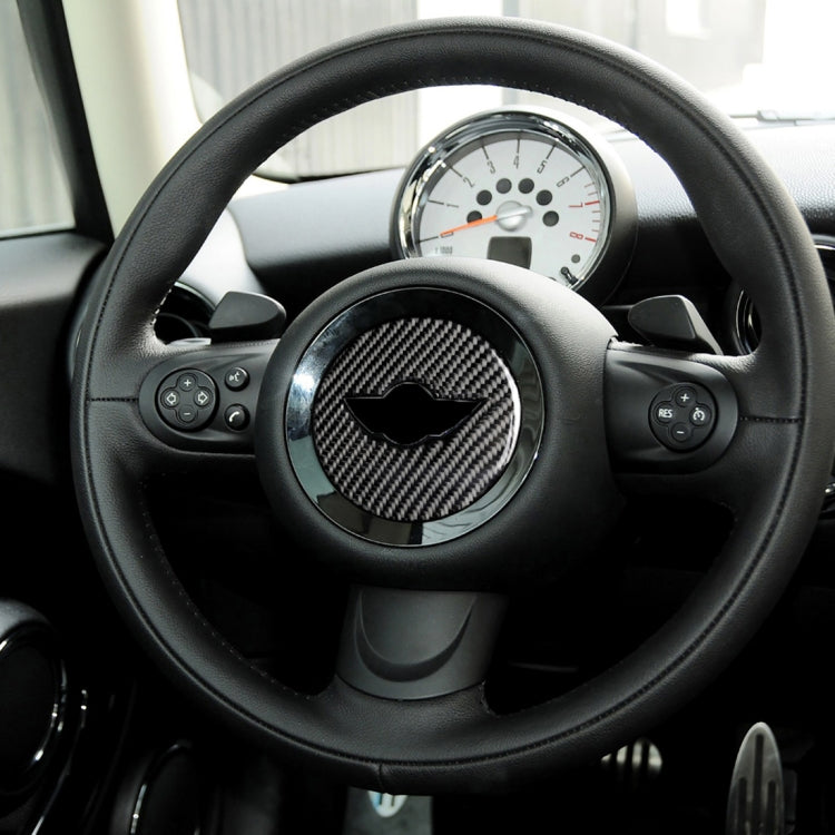Volante per auto Logo R Telaio Adesivo decorativo in fibra di carbonio per BMW MINI R55 / R56 / Countryman R60 / Paceman R61, For BMW MINI R55