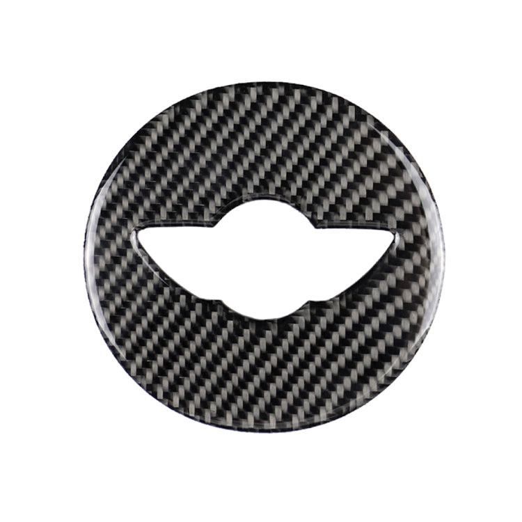 Adesivo decorativo in fibra di carbonio con logo del volante dell'auto F per BMW Mini Cooper F55 / F56 / F60 / Countryman F60, For BMW MINI R56