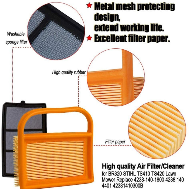 Pulitore filtro aria per Stihl TS410 420 480 500i Sega da taglio per calcestruzzo Sostituisci 4238 141 0300 Stens 605-555 Rotary 12716, For Stihl TS410 420
