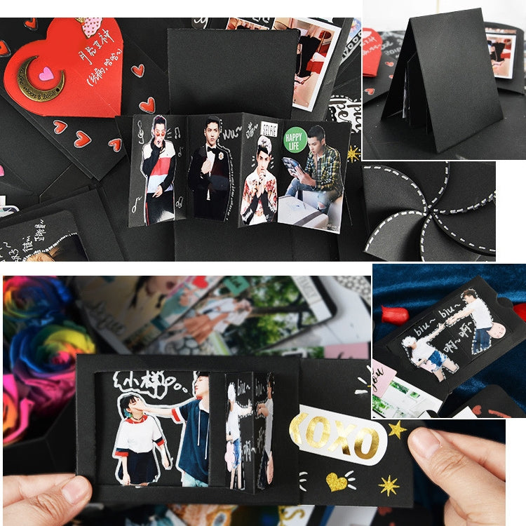 Confezione regalo rimbalzante con esplosione a sorpresa per album fotografico fatto a mano a forma di cuore, DIY Album