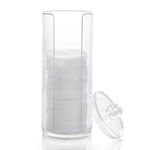 Scatola per cosmetici in plastica rotonda rinforzata trasparente. Scatola per riporre i dischetti di cotone, Cotton Pads Heightened Box