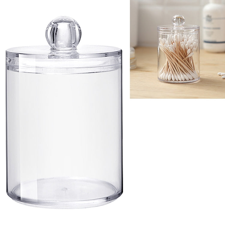 Scatola per cosmetici in plastica rotonda trasparente Scatola per riporre bastoncini di cotone, Cotton Swab Box