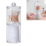 Scatola per cosmetici in plastica rotonda trasparente Scatola portaoggetti combinata con batuffoli di cotone e batuffoli di cotone, Combined Box