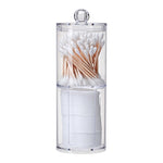 Scatola per cosmetici in plastica rotonda trasparente Scatola portaoggetti combinata con batuffoli di cotone e batuffoli di cotone, Combined Box