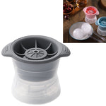 Home Stampo per vassoi in silicone con reticolo di ghiaccio sferico per whisky e vino con coperchio
