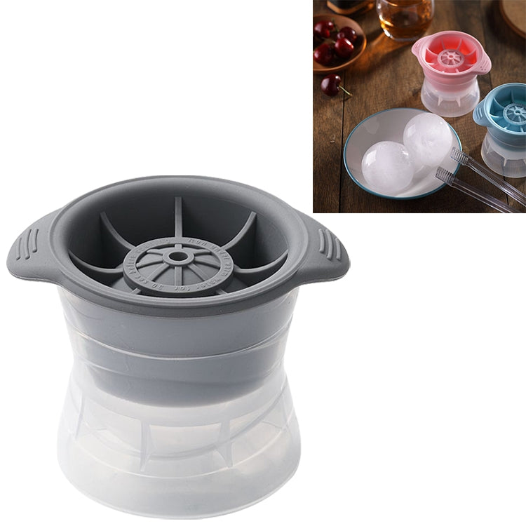 Home Stampo per vassoi in silicone con reticolo di ghiaccio sferico per whisky e vino con coperchio