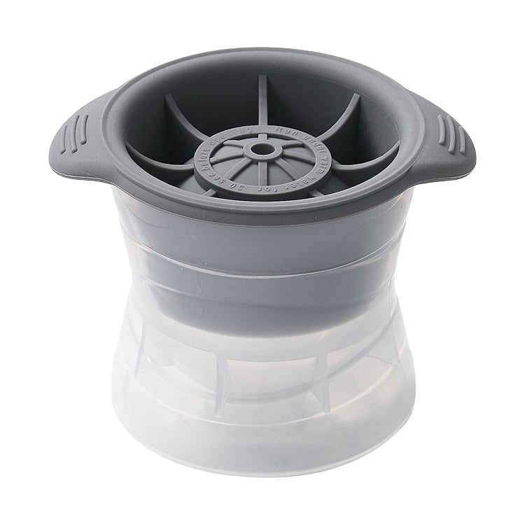 Home Stampo per vassoi in silicone con reticolo di ghiaccio sferico per whisky e vino con coperchio