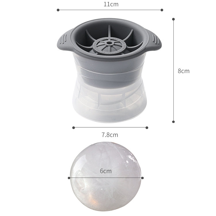 Home Stampo per vassoi in silicone con reticolo di ghiaccio sferico per whisky e vino con coperchio