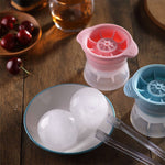 Home Stampo per vassoi in silicone con reticolo di ghiaccio sferico per whisky e vino con coperchio