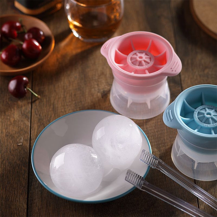 Home Stampo per vassoi in silicone con reticolo di ghiaccio sferico per whisky e vino con coperchio